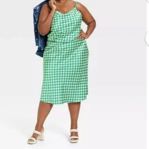 Ava & Viv sleeveless green geometric dress size 3X